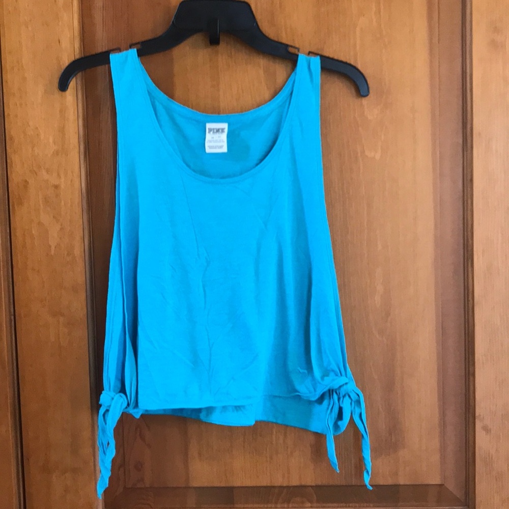 Pink Side tie tank top